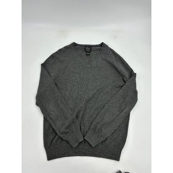 Jos A Bank Mens Size L Gray Traveler Collection V Neck Pullover Knit Sweater - Picture 1 of 5